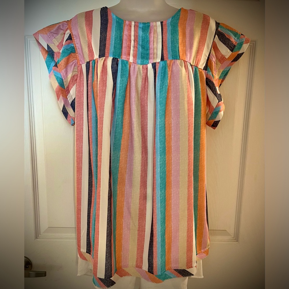 Striped babydoll top NWOT
